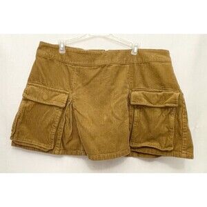 Wild Fable Corduroy Skirt Size XL X Large 38” Beige Pocket Pleated Zipper